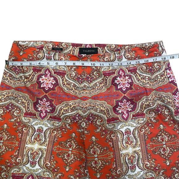 TALBOTS Signature Grecian Paisley Ankle Pants Women's 12 Boho Chic Maximalist - Picture 5 of 10
